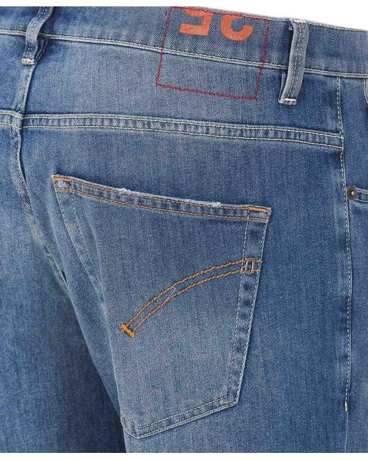 Dondup Blue High-waist Distressed Jeans for men