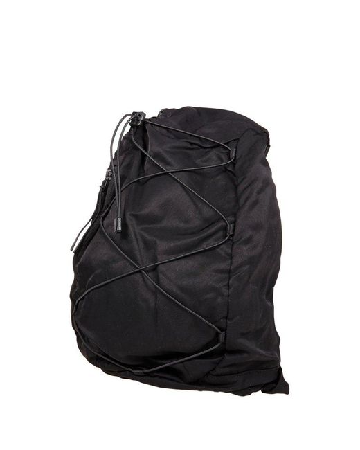 C P Company Black Rucksack Padded Shoulder Bag for men