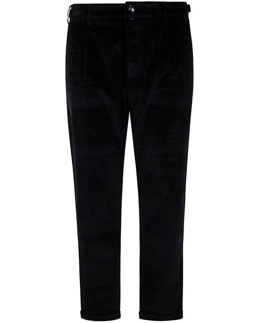 Jacob Cohen Black Pleat-Detailed Trousers for men