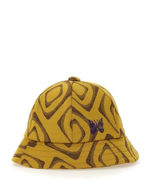 Needles Yellow Hat With Print for men