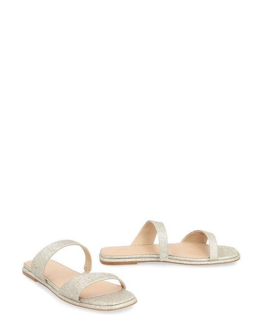 Michael Kors White Jaida Glitter Embellished Sandals