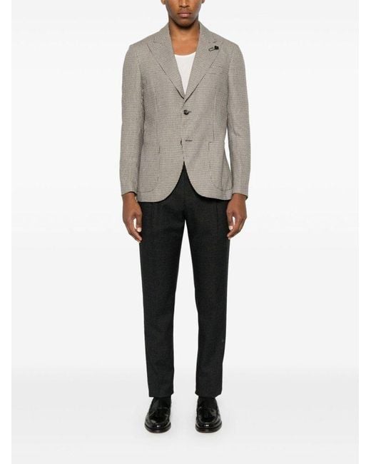 Lardini Gray Houndstooth Blazer Jacket for men