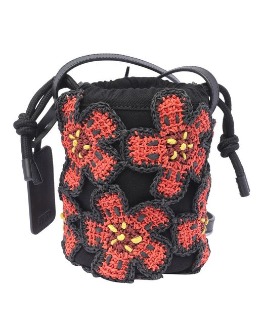 KENZO Red Flower Boke Bucket Bag