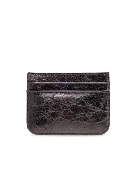 Balenciaga Black Leather Card Case,