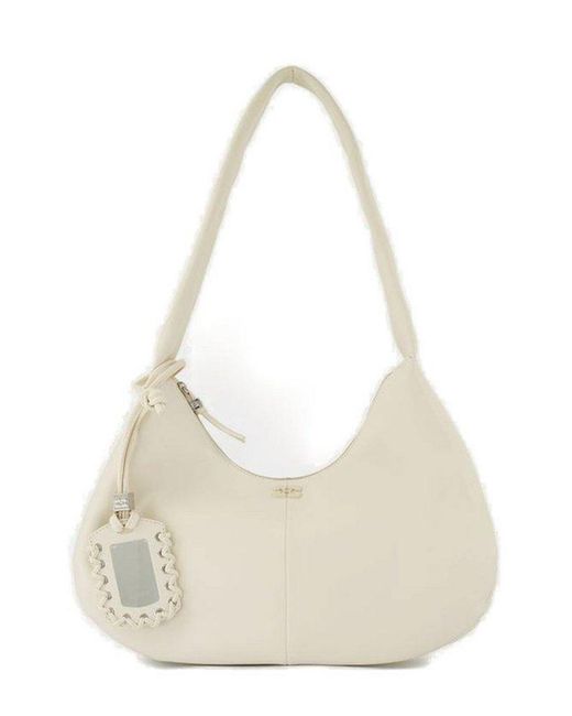 Ganni White Medium Hobo Bag