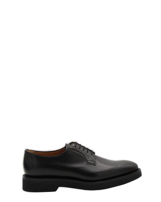Church's Black Almond Toe Lace-Up Derby Shoes for men