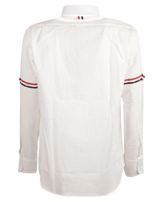 Thom Browne White Long-sleeved Button-up Shirt for men