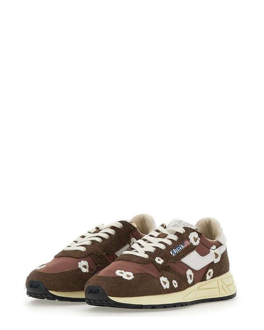 Autry Brown Reelwind Lace-Up Sneakers