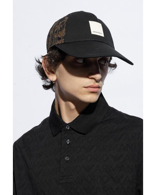 Emporio Armani Black 'sustainable' Collection Baseball Cap, for men