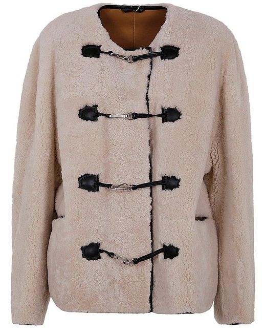 Totême  Natural Teddy Shearling Clasp Jacket