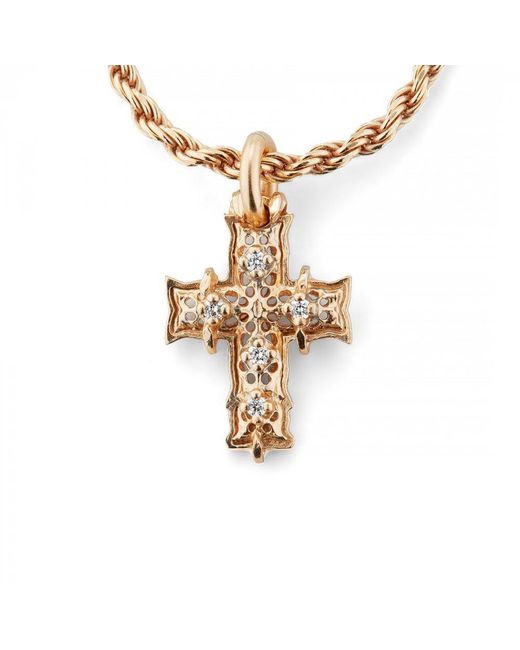 Emanuele Bicocchi Metallic Diamond Cross Pendant Necklace