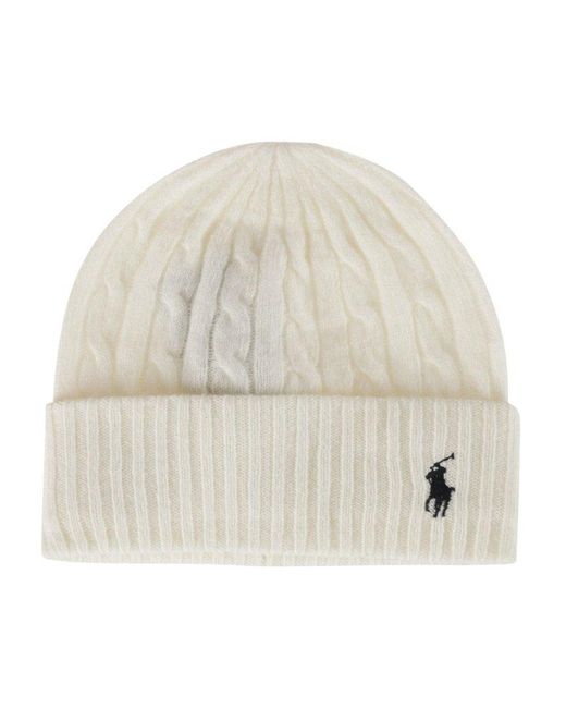 Polo Ralph Lauren Natural Pony Embroidered Knit Beanie