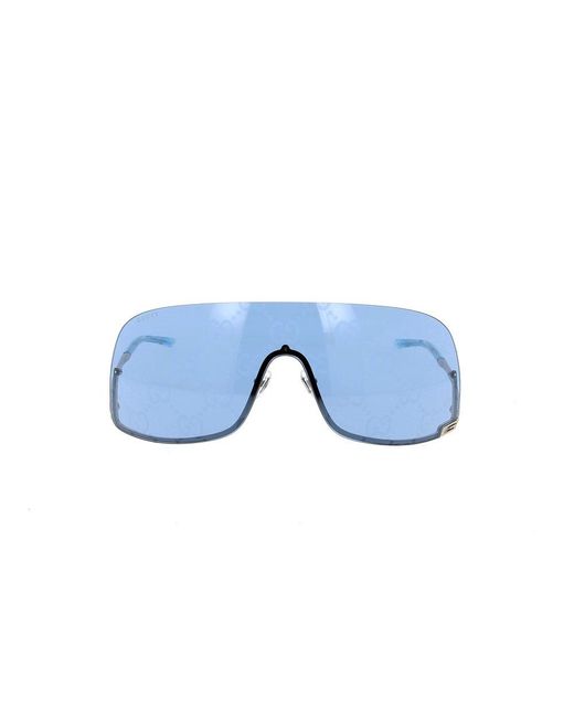 Gucci Blue Mask-shaped Frame Sunglasses