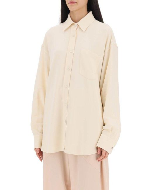 Stella McCartney White Oversized Shirt In Crepe Jersey