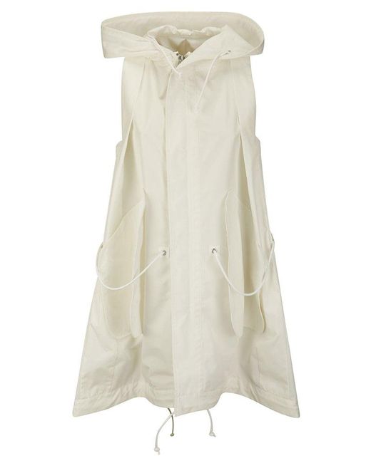Sacai White Sleeveless Oversized Jacket