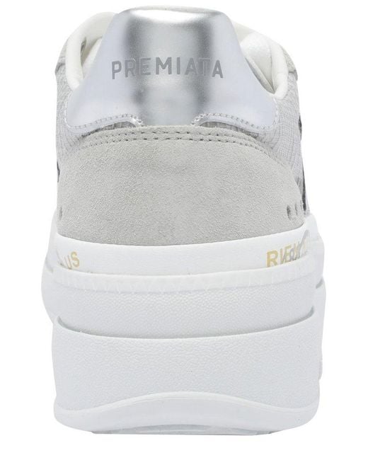 Premiata White Micol Lace-Up Sneakers