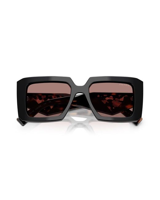 Prada Brown Square Frame Sunglasses