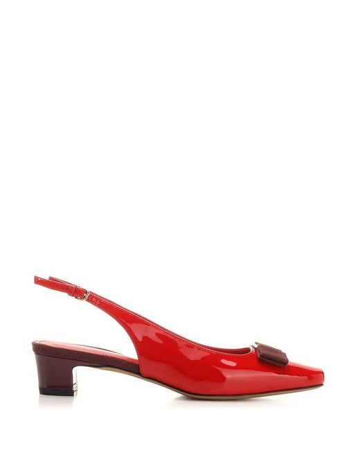 Ferragamo Red Bow Vara Slingback Pumps