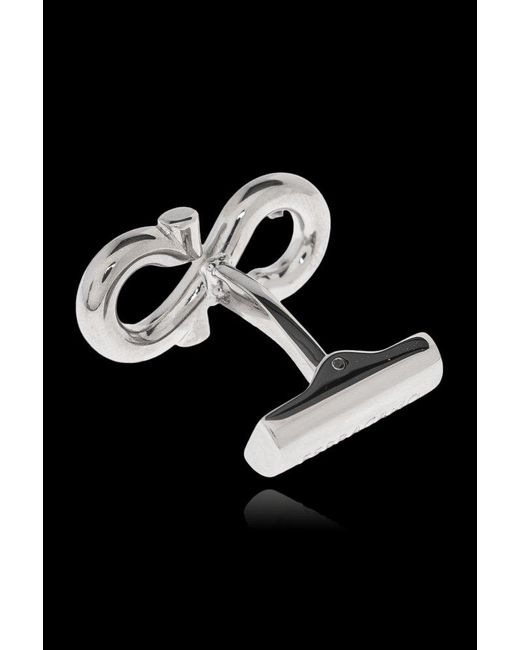 Ferragamo Black Gancini Hook Cufflinks for men