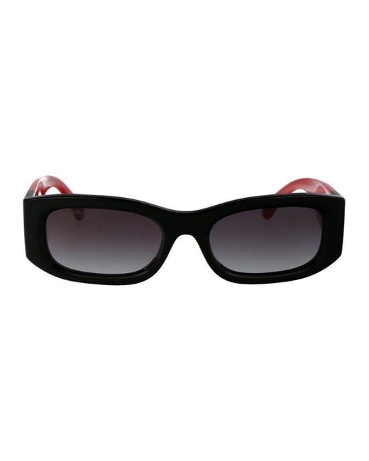 Chanel Black Irregular Frame Sunglasses