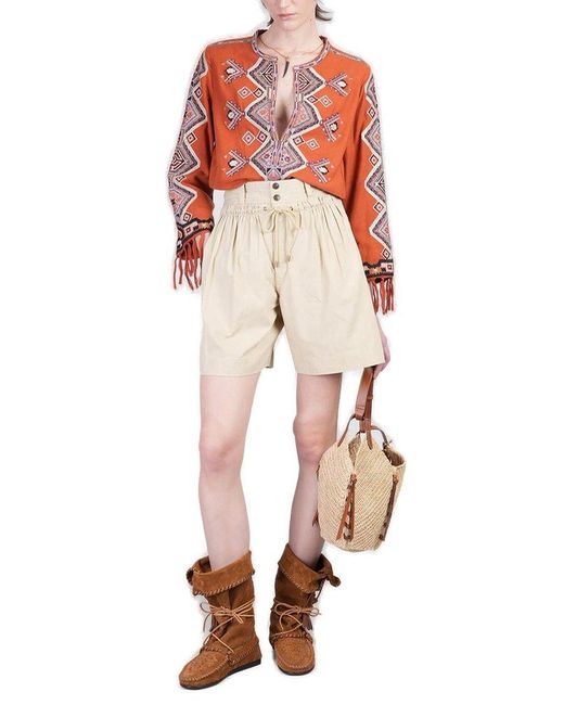 Tシャツ・カットソー Isabel Marant Orange silk Zelda blouse 25EHT0668FA-C2J09I-11BO-A.jpg?