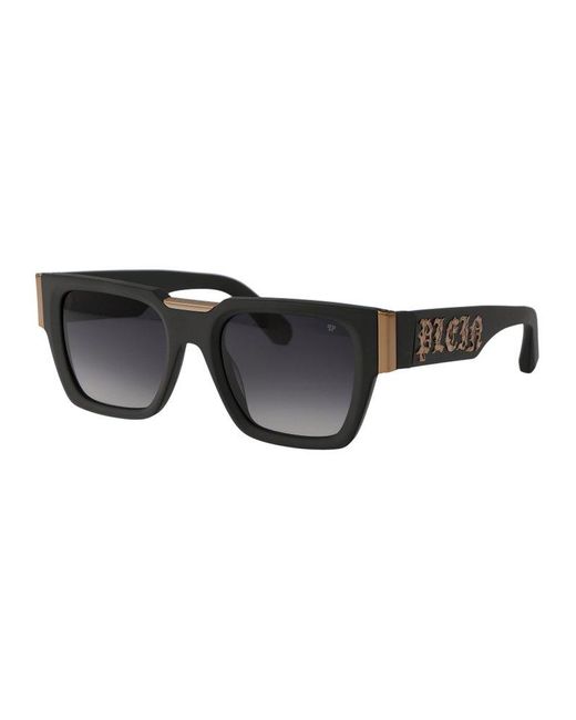 Philipp Plein Square Frame Sunglasses in Black for Men | Lyst