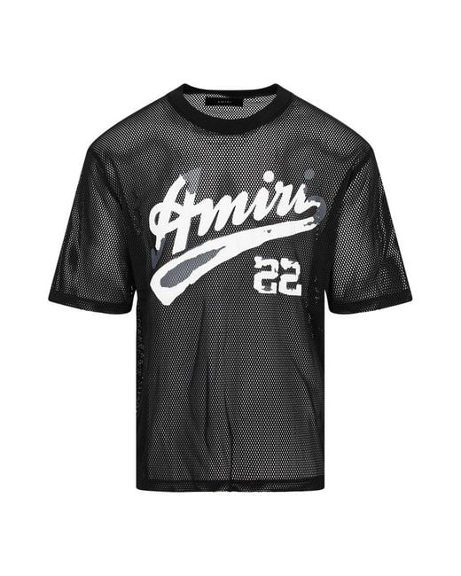 Amiri 22 Logo Printed Mesh T-shirt in Black for Men | Lyst