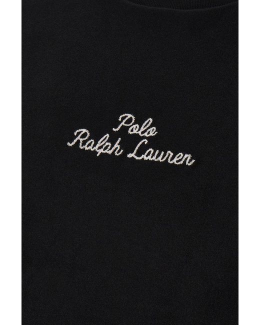 Polo Ralph Lauren Black Logo Embroidered Crewneck T-shirt for men