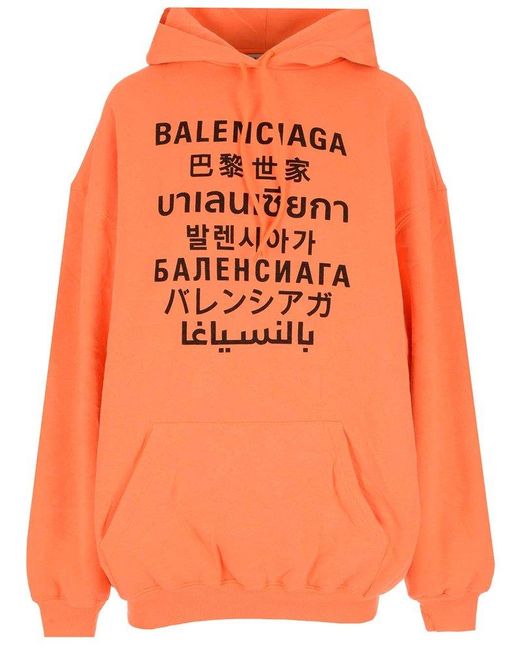 Balenciaga Felpa Oversize "language" in Orange - Save 26% | Lyst