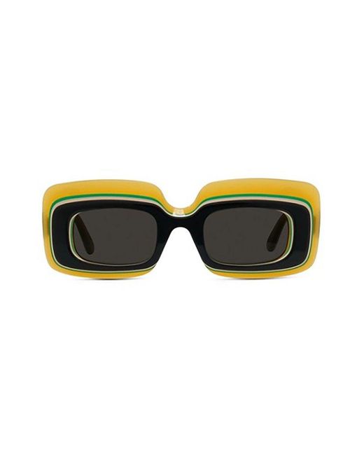 Loewe Green Rectangle Frame Sunglasses