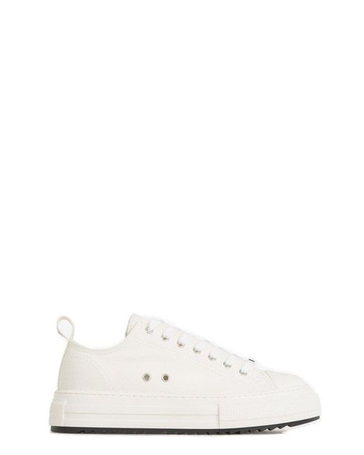 DSquared² White Round-toe Lace-up Sneakers for men