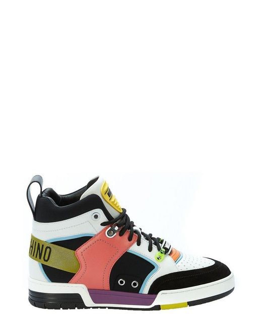 Moschino Leather Streetball High-top Sneakers for Men - Lyst