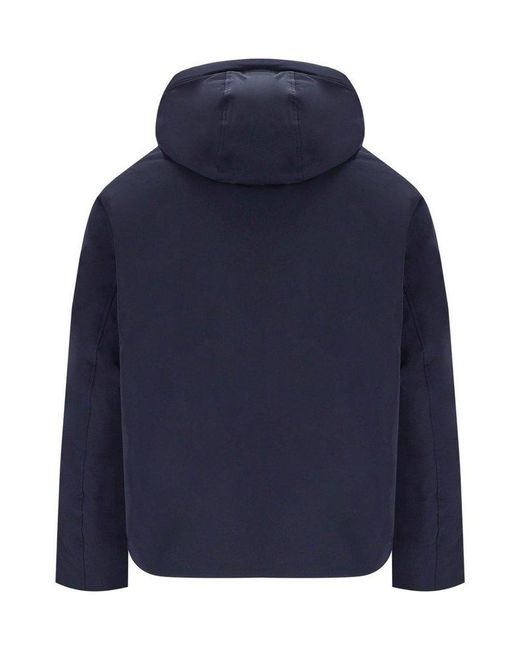 Emporio Armani Blue Hooded Down Jacket for men