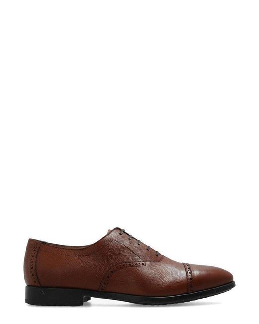 Ferragamo Brown Riley Lace-up Oxford Shoes for men