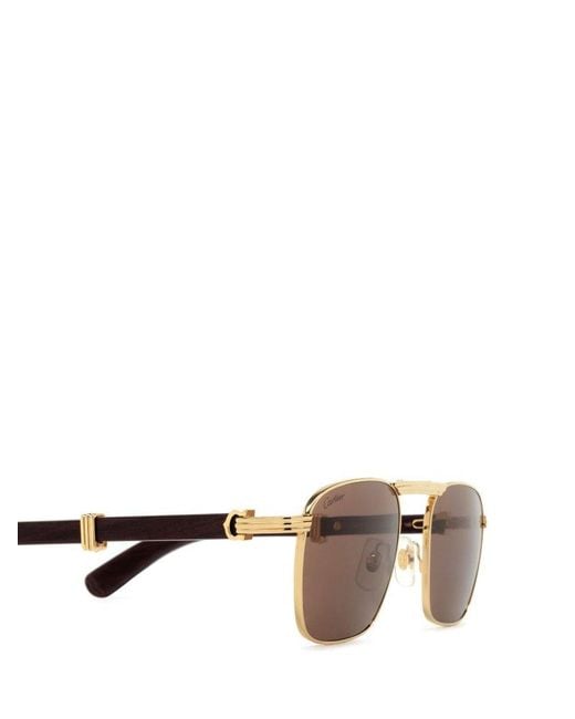 Cartier Brown Eyewear Pilot-frame Sunglasses