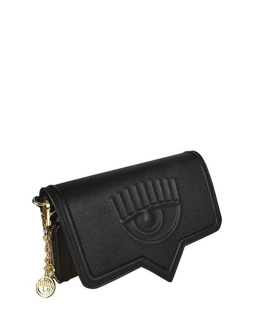 Chiara Ferragni Eyelikemotif Chainlink Clutch Bag in Black Lyst UK