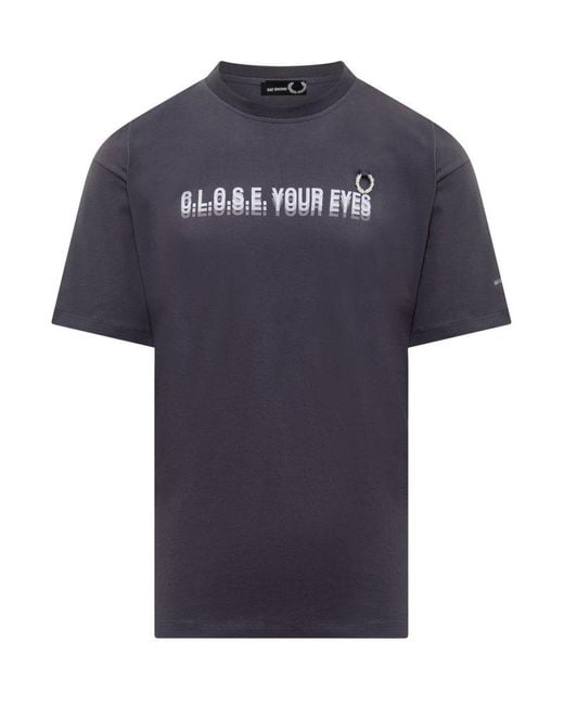 Raf Simons Blue Graphic T-Shirt With Pin Detail for men