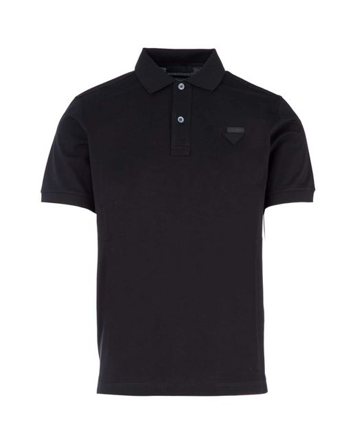 Prada Black Logo Polo Shirt for men