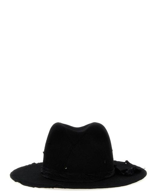 Yohji Yamamoto Black Damage Soft Hats for men