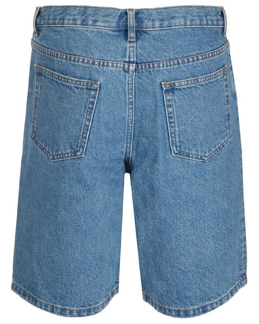 Mens knee length jean deals shorts