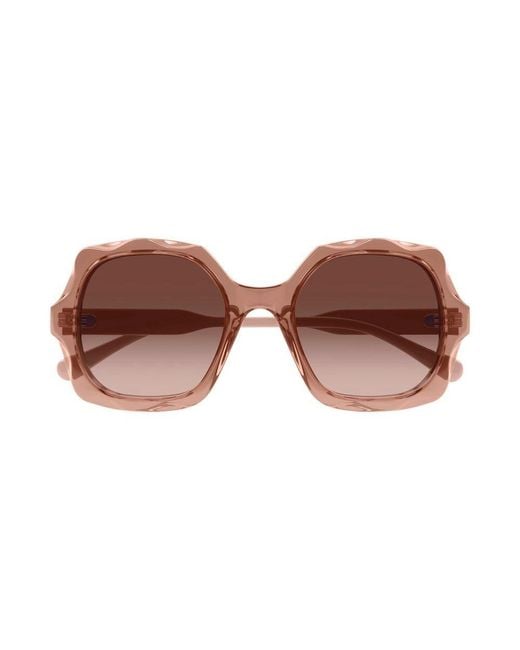Chloé Brown Oversized Square-frame Sunglasses