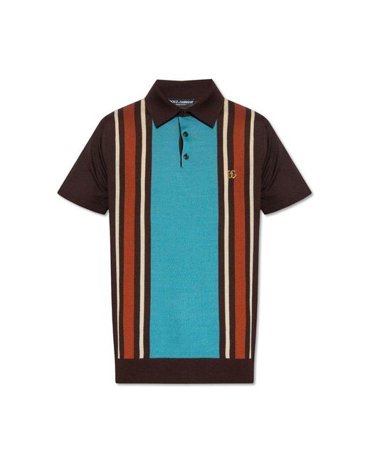Dolce & Gabbana Black Striped Polo Shirt, for men
