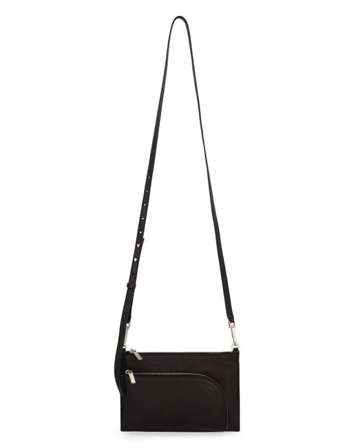 Rick Owens Black Logo Debossed Zipped Clutch Bag