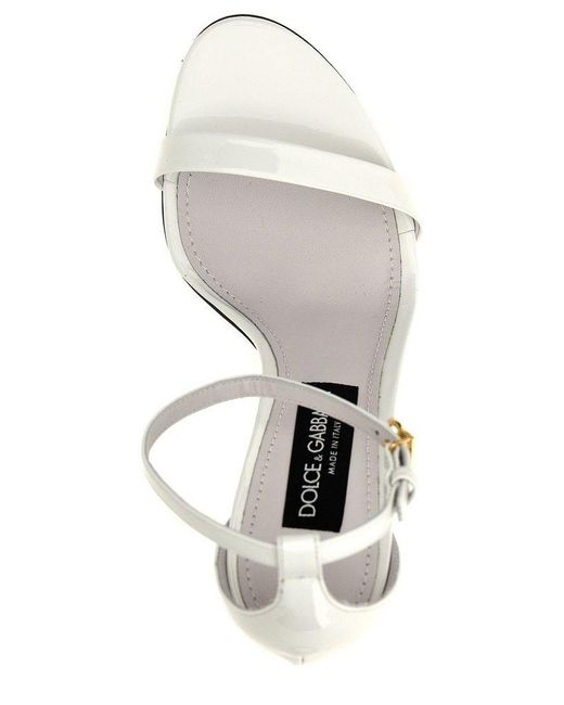 Dolce & Gabbana White Ankle Strap Sandals