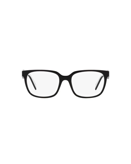 Prada Black Rectangular Frame Glasses