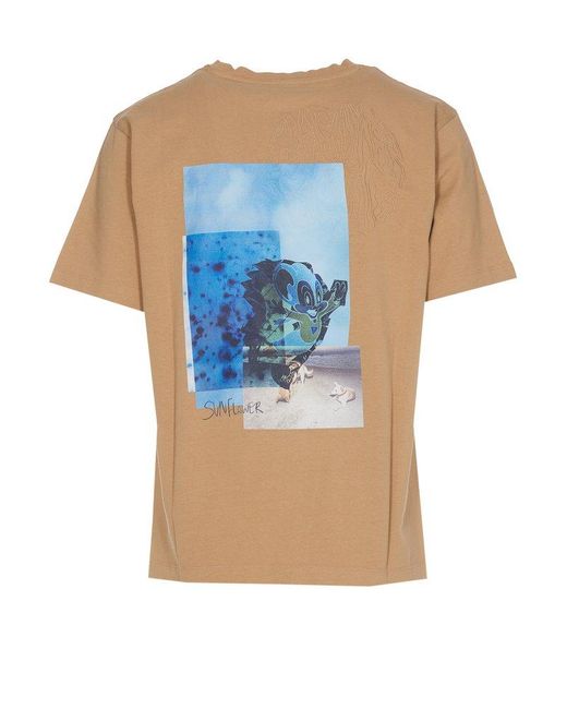 sunflower Natural Graphic Printed Crewneck T-shirt for men