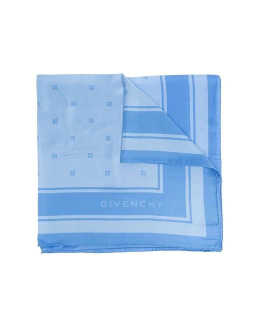 Givenchy Blue Silk Scarf,