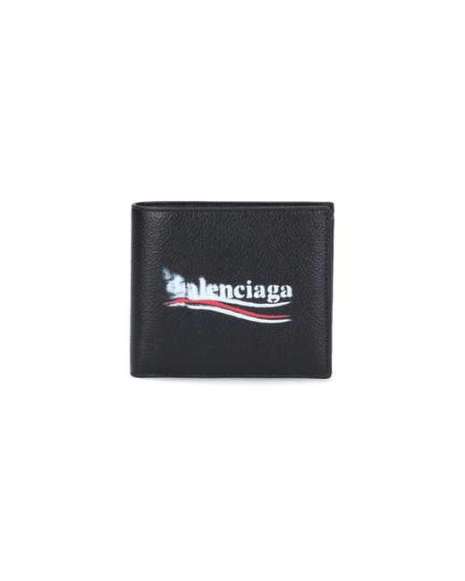 Balenciaga Black Bi-fold Wallet "cash" for men