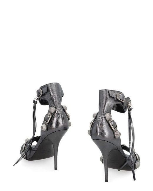 Balenciaga Gray Cagole Heeled Sandals