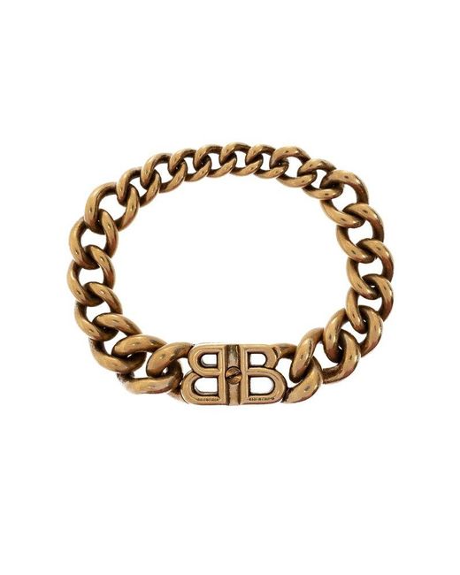 Balenciaga Metallic Bracelet With Logo,
